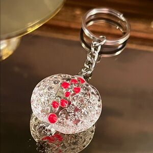 NWOT Red and Clear Crystal Key Chain
